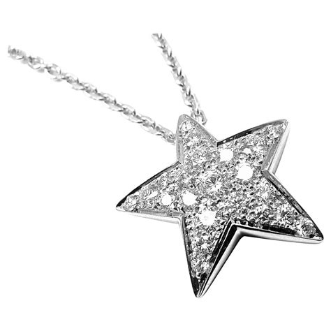 Chanel Comete Large Diamond Gold Star Pendant Necklace At 1stdibs