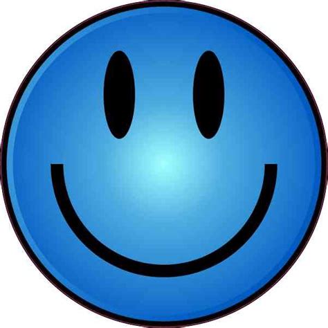 4in X 4in Blue Smiley Face Sticker Stickertalk® Emoji Happy Face