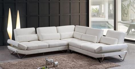 Modern White Leather Sectional Sofa Modern Living Room Los