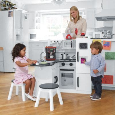 The kid's kitchen playset by costzon store. KidKraft Wooden Play Kitchen Set with Stools ...