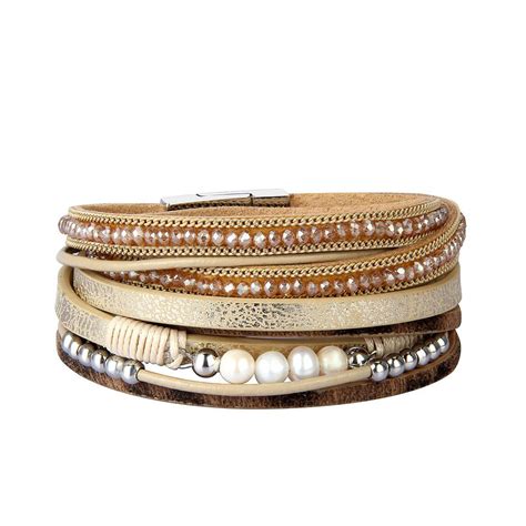 Bfiyi Leather Cuff Bracelets For Women Charm Bracelets Handmade Jewelry