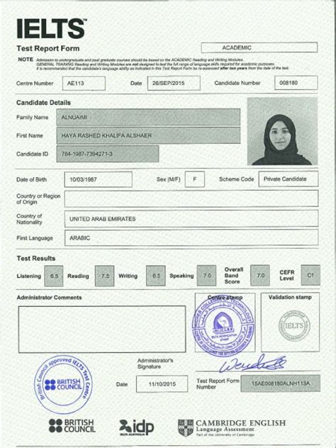 Haya Alnuaimi Ielts Certificate
