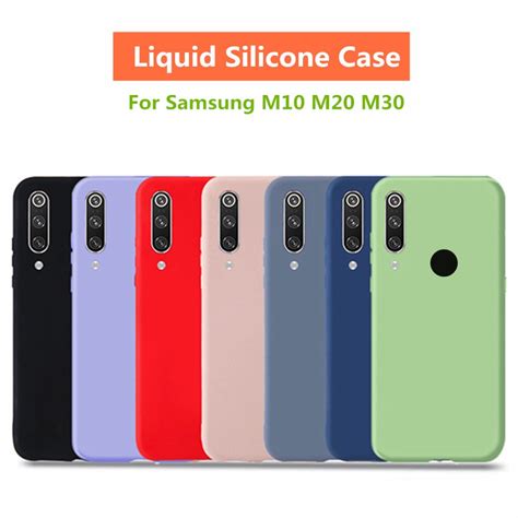 For Samsung Galaxy M30 Case Liquid Silicone Cover M10 M20 Case Soft Gel