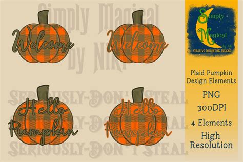 Plaid Pumpkin Png Design Elements Graphic By Simply Magical By Niki