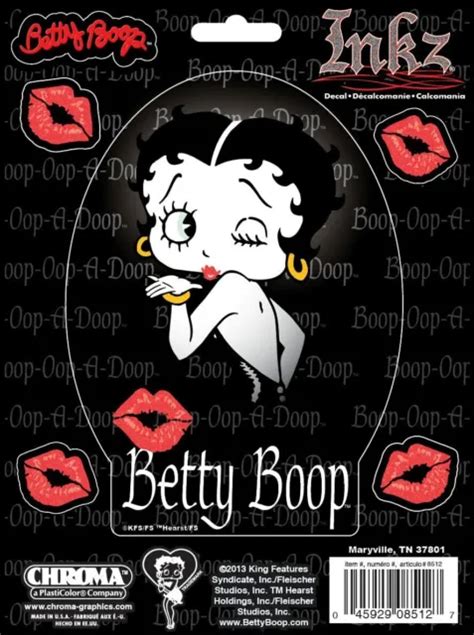New Classic Betty Boop Time Less Kiss Car Truck Vinyl Decal Sticker