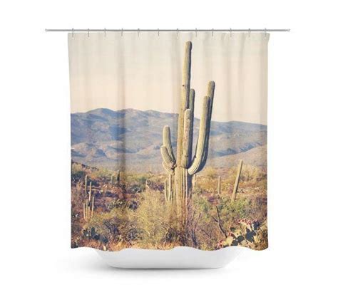 Cactus Shower Curtain Desert Home Decor Rustic Bathroom Decor