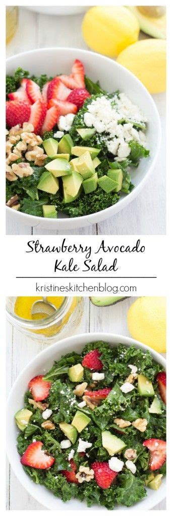 Strawberry Avocado Kale Salad Kristines Kitchen Delicious Salads