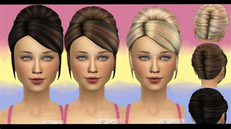 Simstemptation Princess Hairstyle Recolor With Pastel Highlights