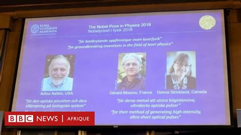 Le Nobel de physique récompense trois chercheurs BBC News Afrique