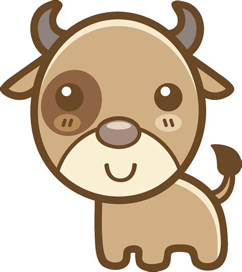 Cute Simple Kawaii Animal Cartoon Emoji Cow Vinyl Decal Sticker