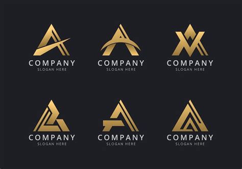 Iniciales Una Plantilla De Logotipo Con Un Color Dorado Para La Empresa