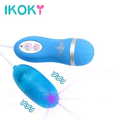 Ikoky Flashing Vibrator Blue Pink Vibrating Egg Sex Toys For Women G Spot Massager Clitoris