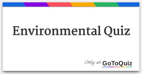 Environmental Quiz