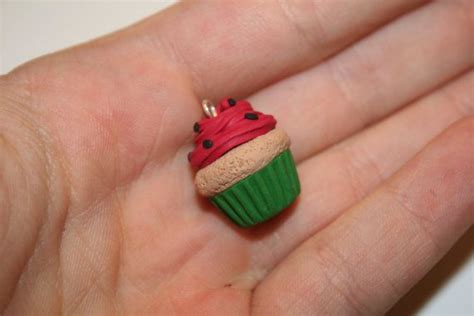 Kawaii Cute Watermelon Cupcake Charm Polymer By Chocolatebubble14 3