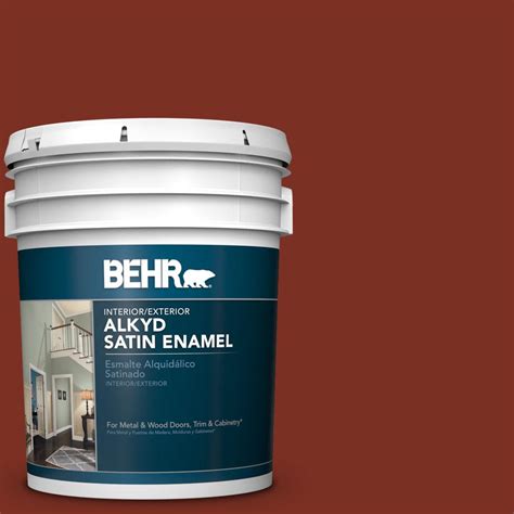Behr 5 Gal Sc 330 Redwood Satin Enamel Alkyd Interiorexterior Paint