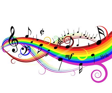 🔥 Download Colorful Music Notes Symbols Background Vector By