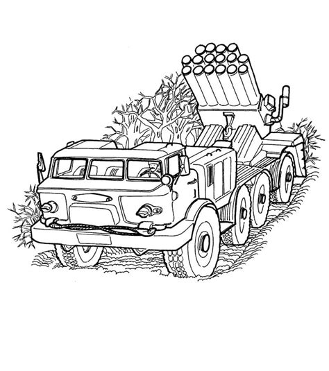 Coloring pages: Coloring pages: Army trucks, printable for kids