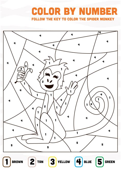 Monkey In The Zoo Color By Number Download Print Now