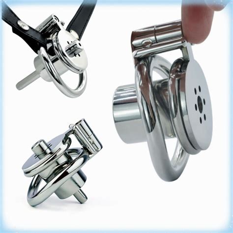 Jaula de castidad invertida de Metal para hombre anillo cilíndrico de acero inoxidable para