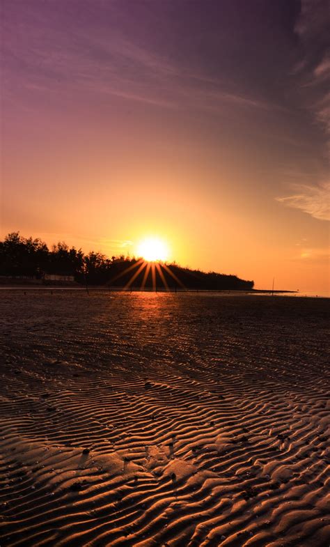 1280x2120 Beach Sand Sunset Evening Iphone 6 Hd 4k Wallpapers Images