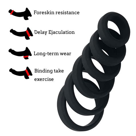 Silicone Cock Penis Ring Chastity Device Stretcher Orgasm Delay Time Sex Men Toy Ebay