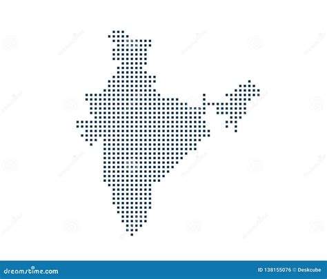 India Country Dot Map Vector Illustration Stock Vector Illustration
