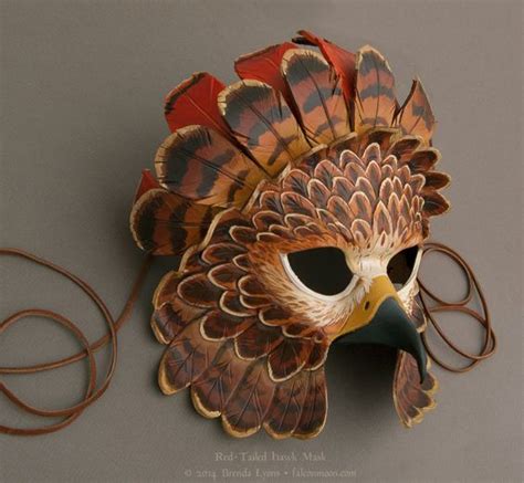 Fantasy Red Tailed Hawk Leather Mask By Windfalcon Deviantart Com On