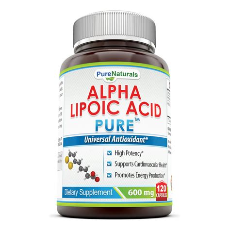 Pure Naturals Alpha Lipoic Acid 600 Mg 120 Capsules