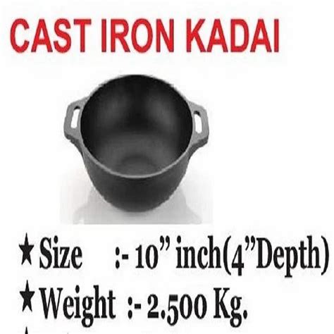 Iron Casting Kadai 10 Inches 4 Inches Deep Cast Iron Cookware Cast