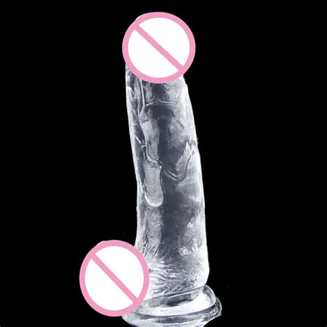 Basics Suction Cup Dildo Clear Jelly Sex Toy For Woman