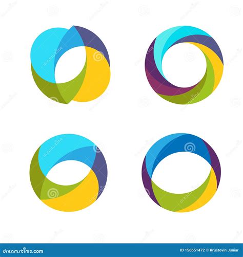 Abstract Colorful Circle Logo Set Stock Vector Illustration Of