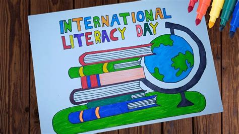 How To Draw International Literacy Day Poster Step By Step World