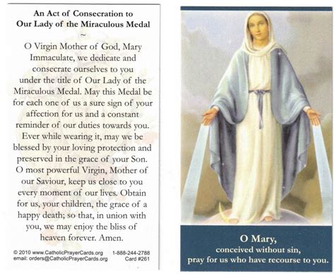 Prayer Novena Act Of Consecration To Our Lady Of The Miraculous Medal