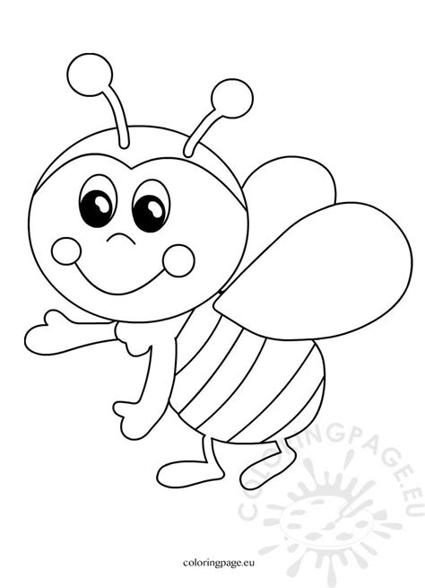Funny Bee Cartoon Image Coloring Page