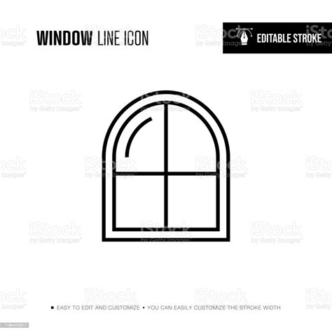 Window Line Icon Editable Stroke Stock Illustration Download Image