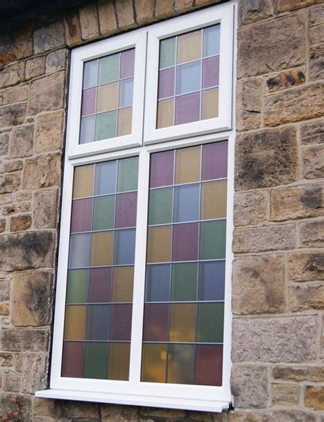 Casement Window With Coloured Glass And Square Lead Design 4 7 Windows Upvc Windows