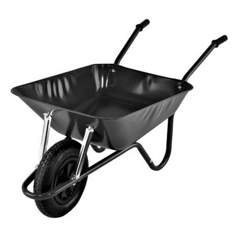 Walsall 85l Heavy Duty Easiload Wheelbarrow Builders Barrow Black For