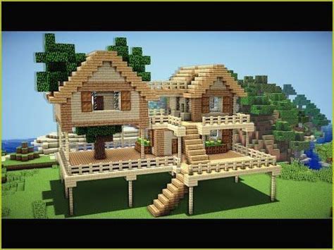 To add detail, one example would be to place staircases near columns reaching to the ceiling, in order to smoothen the transition between wall and roof. Simple minecraft wood and stone house for easylovely ...