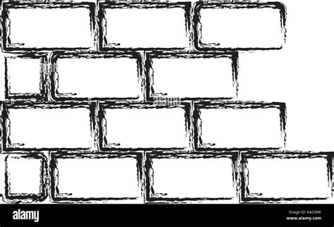 Brick Wall Flat Icon Monochrome Blurred Silhouette Stock Vector Image