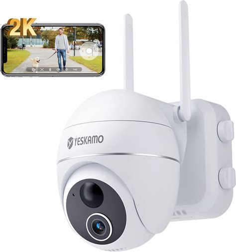 YESKAMO Pan Tilt Security Camera Wireless Indoor Outdoor MAh Rechargeable Battery WiFi
