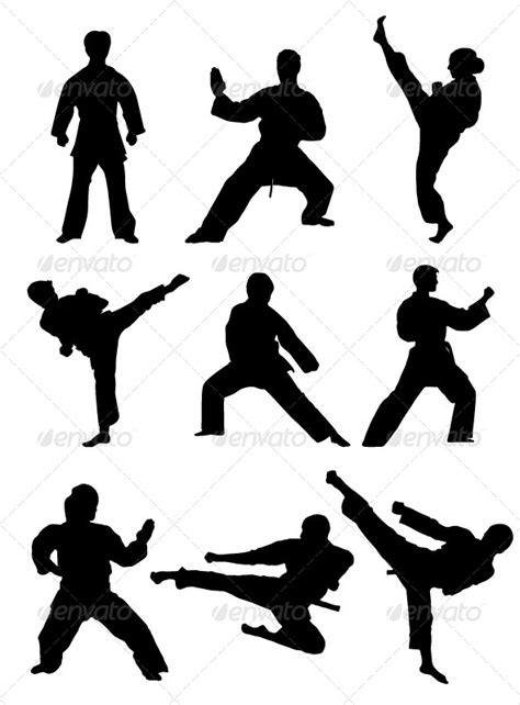 Karate Silhouettes By Maneebe Graphicriver