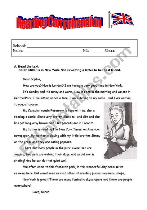 Reading Comprehension Present Continuous ESL Worksheet By Magg