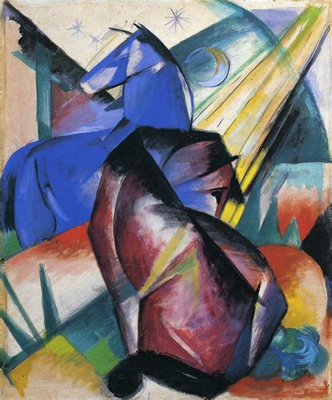 Two Horses Red And Blue 1912 Painting Franz Marc Oil Paintings