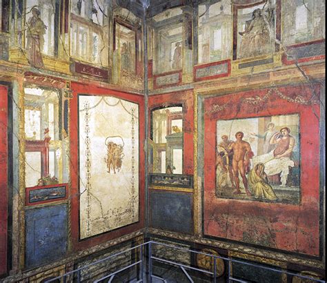 Dionysiac Mystery Frieze Second Style Wall Paintings In Room 5 Of The