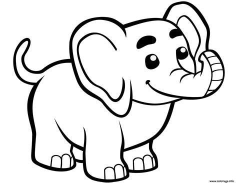 Coloriage Mignon Bebe Elephant Dessin Animaux Mignon à Imprimer