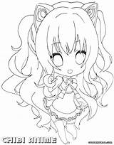 Chibi Coloring Anime Pages Print sketch template