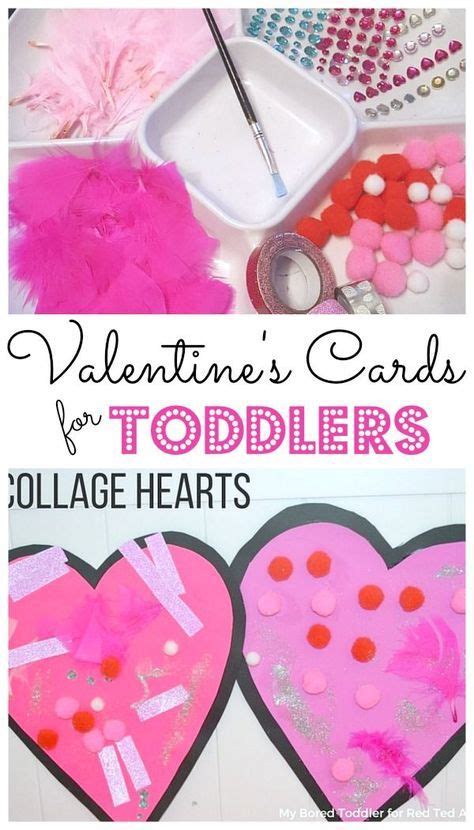 Collage Heart Cards For Toddlers Toddler Valentine Crafts Preschool