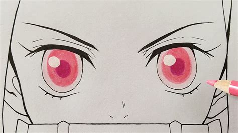 How To Color Anime Eyes Nezuko Kamado Kimetsu No Yaibademon Slayer