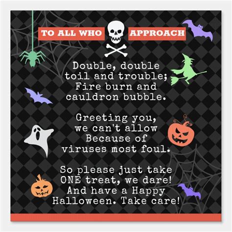 Halloween Trick Or Treating Pandemic Poem Sign Zazzle