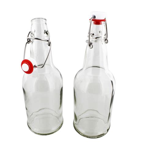 Flip Top Glass Bottles with Lids Swing Top Glass Bottle 16 oz Glass Bottles - Walmart.com ...